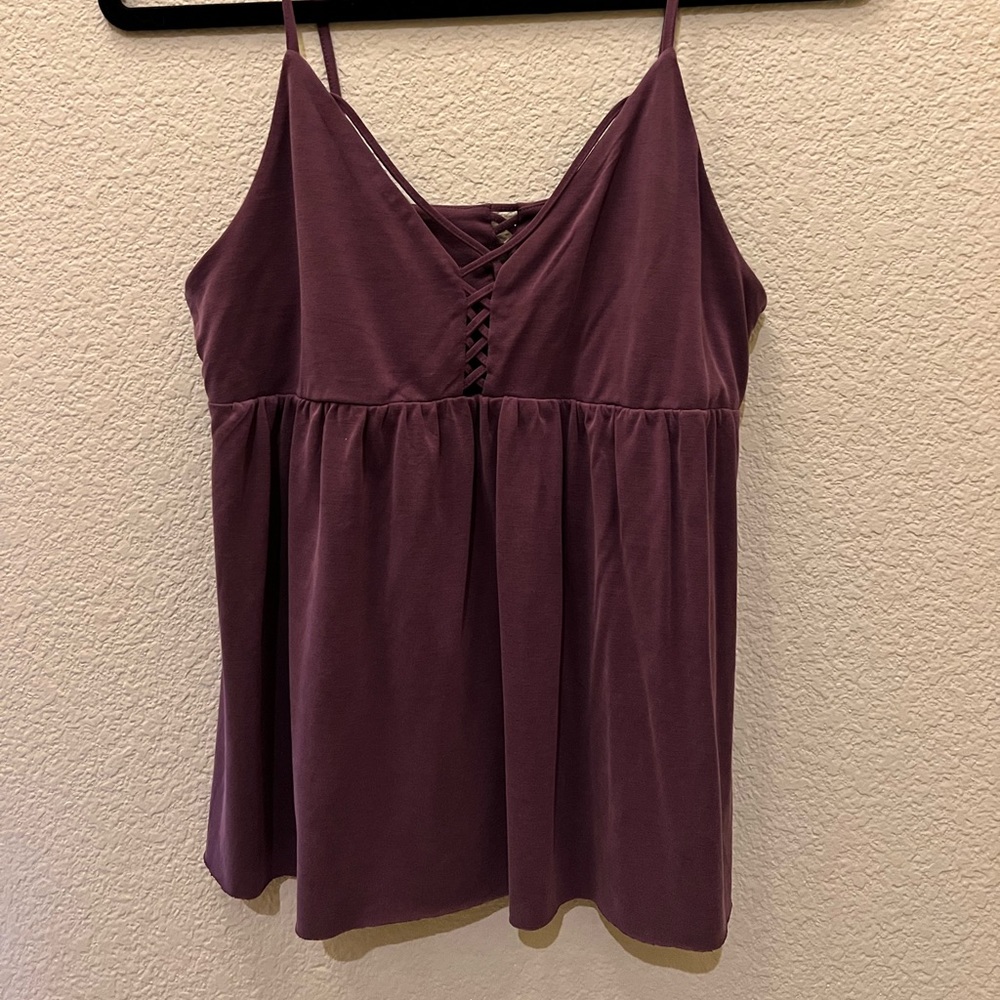 American Eagle | Dark Purple Flowy Tank Top